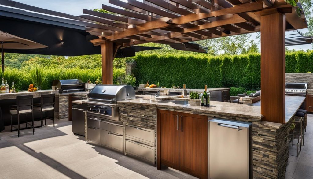 Outdoor kitchen and bar