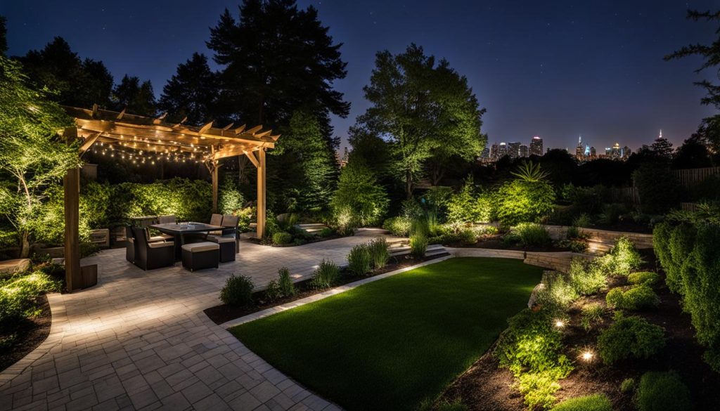 landscape lighting installation